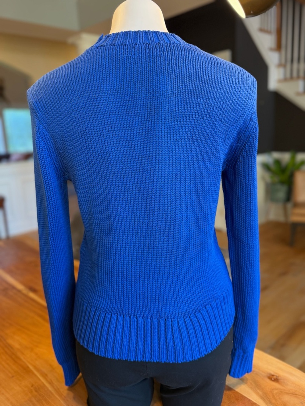 Polo Ralph Lauren Preppy Blue Cotton Crewneck Sweater M (GUC) - Picture 4 of 15